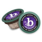 beaniac Organic Full On French Roast, Dark Roast, Single Serve Compostable K Cup Coffee Pods, Organic Arabica Coffee, Keurig Brewer Compatible, 30