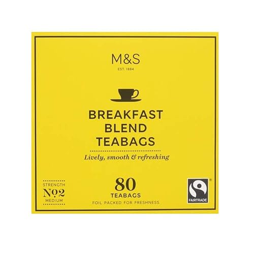 M&S Marks and Spencer, Breakfast Blend 80 Tea Bags (1 Pack) NEW - USA Stock