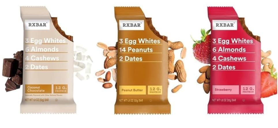 Rx Protein Bar Assorted Variety Pack, 20 Count - Chocolate Sea Salt, Blueberry, Coconut Chocolate, Peanut Butter, Strawberry, Peanut Butter Chocolate
