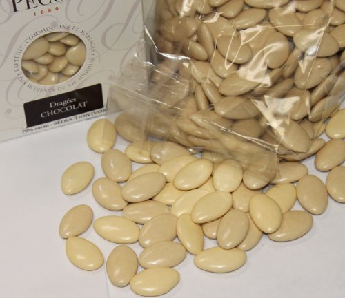 Superior Ivory French Chocolate Dragées - Dragees Pecou Imported from France, 1 Kilo Box (2.2 LBS)