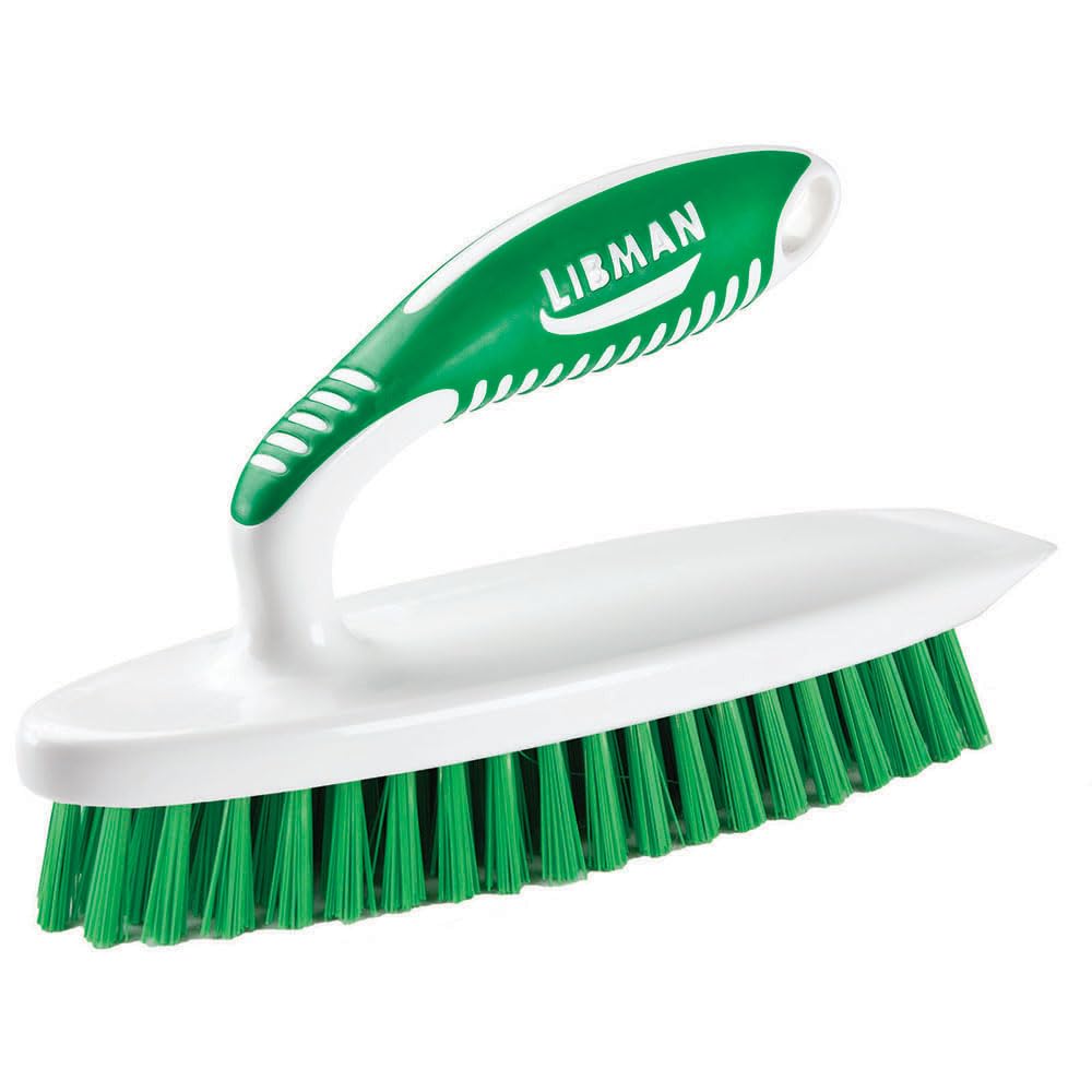Libman Easy Grip Scrub Brush | Cleaning Brush | Bathroom Scrubber | Carpet Brush | Scrub Brushes for Cleaning | Scraper Edge | Mulit-Purpose Scrub