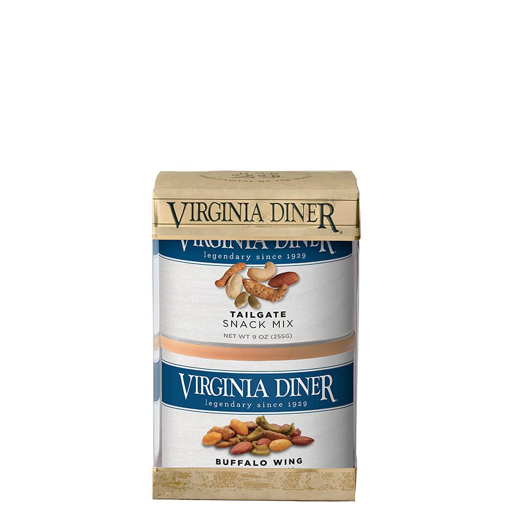 Virginia Diner Snack Mix Duo Gift Set (Buffalo Wing Snack Mix and Tailgate Snack Mix), 2 total 9 ounce cans