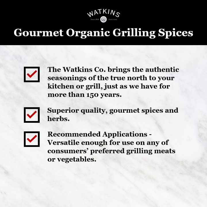Watkins Organic Grilling Chicken Seasoning, Non-GMO, Kosher, 3.2 Oz, 1-Pack