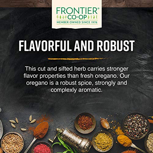 Frontier Co-op Mexican Oregano Leaf, 1lb Bulk Bag - Cut & Sifted - Dried Oregano Leaves, Ideal for Oregano Tea, Taco Seasoning & Mexican Food, Kosher