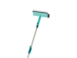 Leifheit Window Cleaner with Brush and Squeegee and Click System Telescopic Handle, 110-190 cm, Window Washer, Window Brush