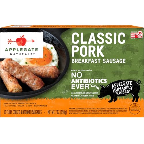Applegate Naturals Classic Pork Breakfast Sausage, Fully Cooked, 7oz (Frozen)