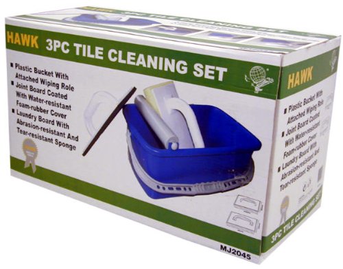 ToolUSA 8" Cleaning Rolling Bucket & Accessories (G-02045) | 3-Piece Set with Foam Wipe, Sponges & Durable Bucket | Ergonomic & Multi-functional