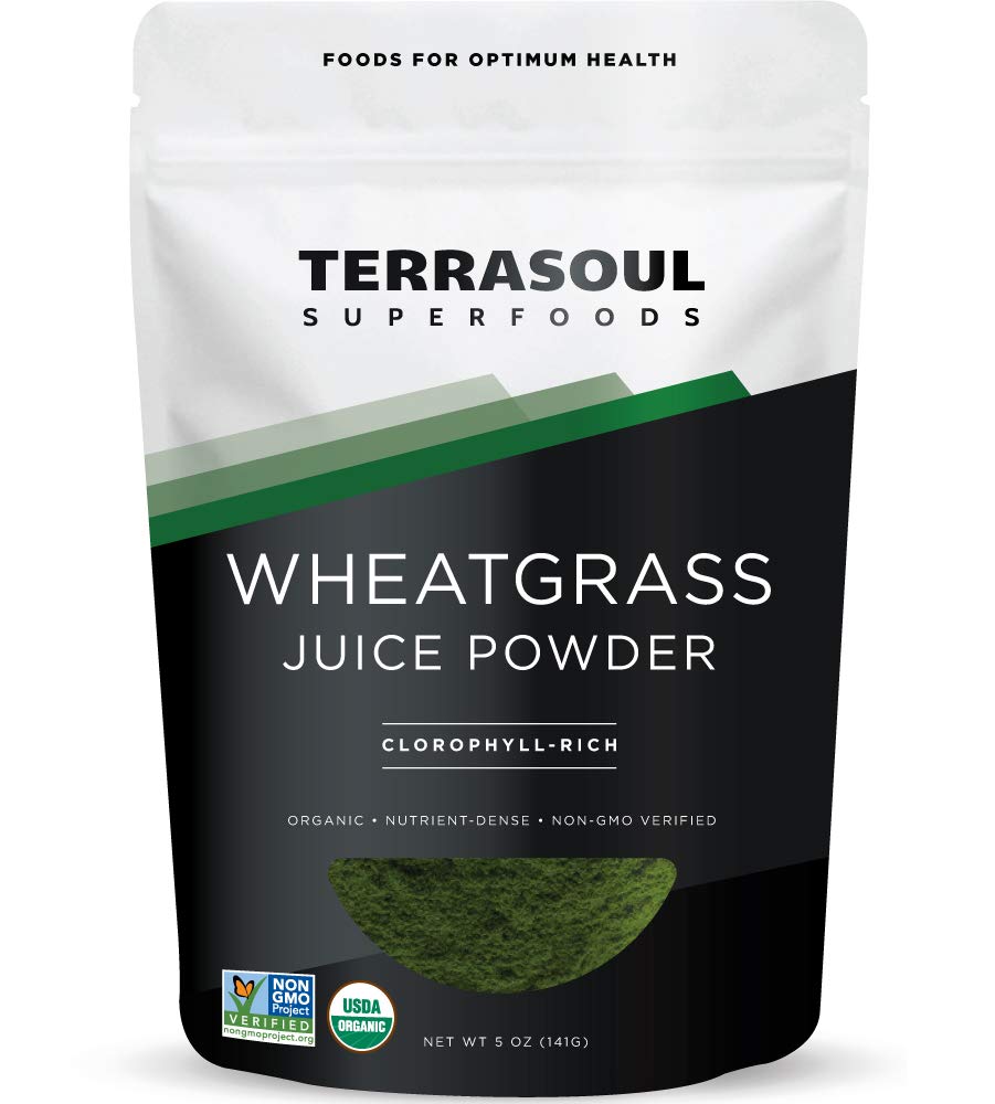 Terrasoul Superfoods Organic Wheat Grass Juice Powder, 5 Oz, Grown in Utah, Made from Nutrient Concentrated Juice, Revitalize with Green Nutrition