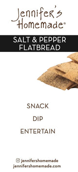JENNIFERS HOMEMADE Salt & Pepper Flatbread, VEGAN All Natural, Made with extra virgin olive oil, Crunchy and delicious snack, 5 OZ