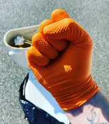 Golden Protective Services Outlet The Orange Diesel, Orange Nitrile Disposable Gloves, Powder Free, 6 Mil, Diamond Textured, Beaded Cuff, Sizes M-XXL