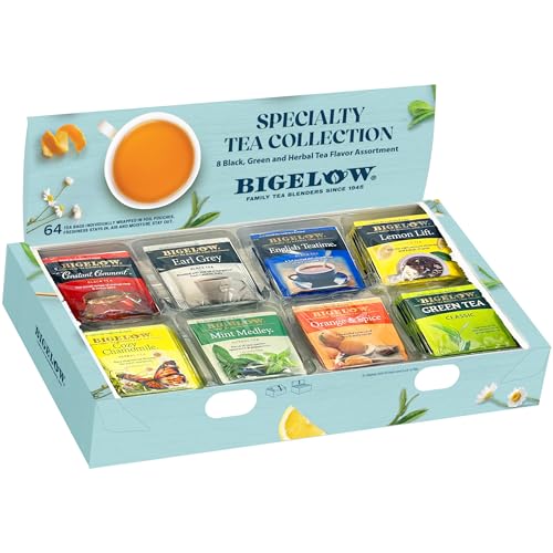 Bigelow Tea Assortment, Green, Black, and Herbal Teas with English Teatime, Constant Comment, Lemon Lift, Earl Grey, Green, Cozy Chamomile, Orange