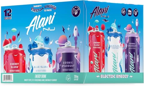 Alani Nu ELECTRIC ENERGY VARIETY Sugar Free, Low Calorie Energy Drinks | 200mg Caffeine | Pre Workout Performance with Antioxidants | Biotin B