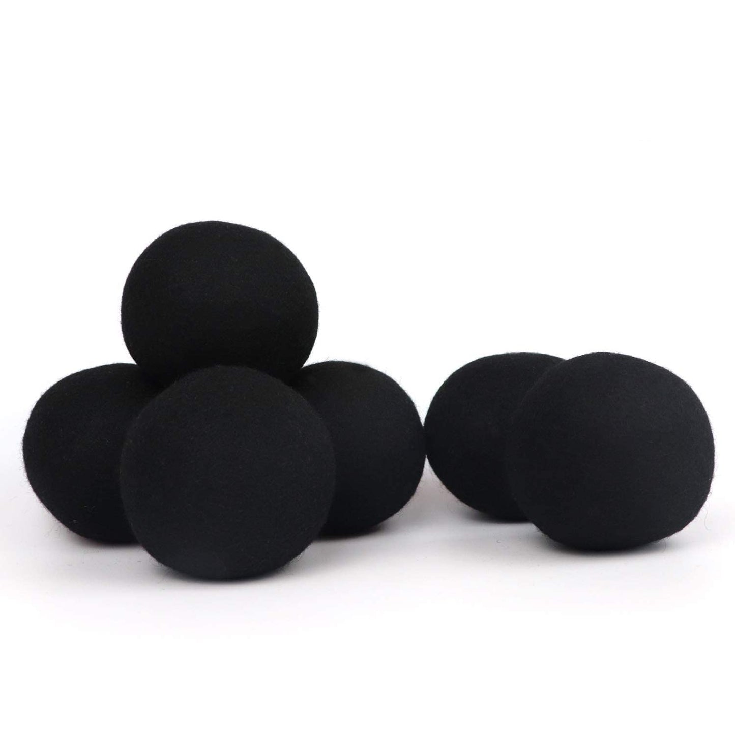 Woolous Black Dryer Balls, Natural Reusable New Zealand Eco Sheep Handmade XL Organic Wool Laundry Dryer Balls(XL,6pack)