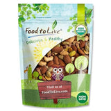 Food to Live Organic Dry Roasted Nut Lovers Mix, 8 Ounces - Oven Toasted Pistachios, Almonds and Cashews Blend. No Salt Added. Trail Snacks for Adults