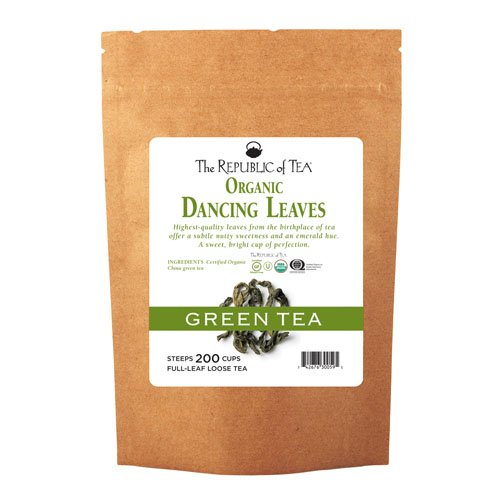 The Republic of Tea Organic USDA Dancing Leaves Green Full-Leaf Tea, I Pound / 200 Cups