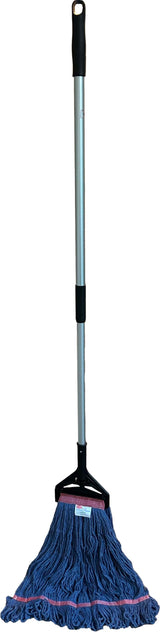 Blue Premium Blended - Large Narrow Band Looped-End Wet Mop - Superior Pick-up and Durability - 6 Pack
