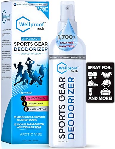 Wellproof 2-in-1 Sports Gear Cleaner & Odor Eliminator - 3X Powerful Nano-Enzyme Deodorizer for Athletic Gear, Baseball, Hockey, Football, Boxing