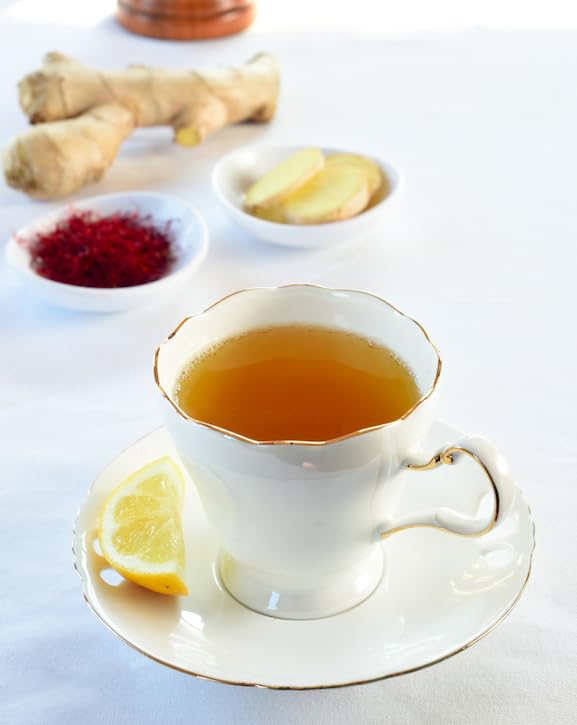 Organic Saffron Organic Ginger Herbal Tea - for better health and wellness (Pack of 1, Saffron Ginger)