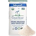 Great River Milling Organic Unbleached Wheat Bread Flour | Artisan Bread Flour for Baking | Multi-Purpose Wheat, Unbromated, Non-GMO, Kosher | 25 Lb