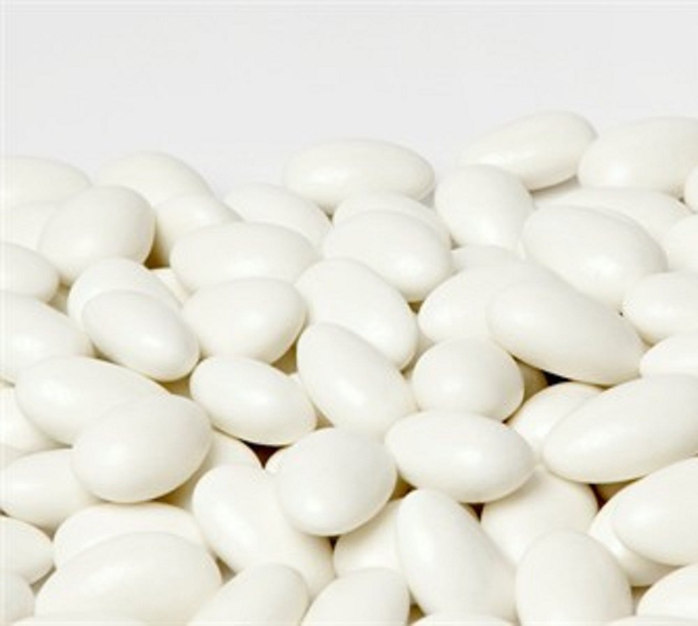 White Jordan Almonds by Its Delish, 10 LBS Bulk | Sugared Almond Nut with Sweet Hard Candy Coating - Bulk Wedding Favors, Bridal and Baby Showers