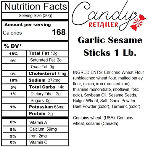 Candy Retailer Garlic Sesame Sticks 1 Lb.