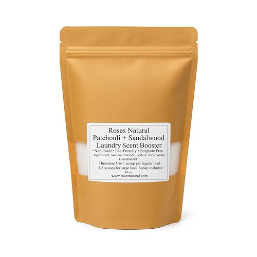Patchouli + Sandalwood Laundry Scent Booster, 16 OZ, Non-Toxic, Sulfate-Free, In-Wash Patchouli Laundry Booster, Plant-based Sandalwood Laundry Scent