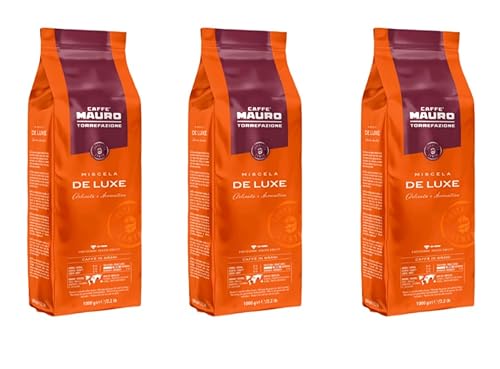 Mauro De Luxe Espresso (Deluxe) - Whole Bean Coffee, 2.2-Pound Bag (Packaging May Vary) (3pack)