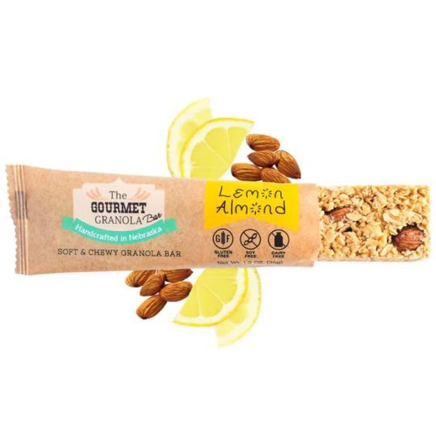 Amazing Lemon Almond Granola Bars | 12 Pack | Gluten, Dairy, & Soy Free | Made in Omaha, NE | The Gourmet Granola