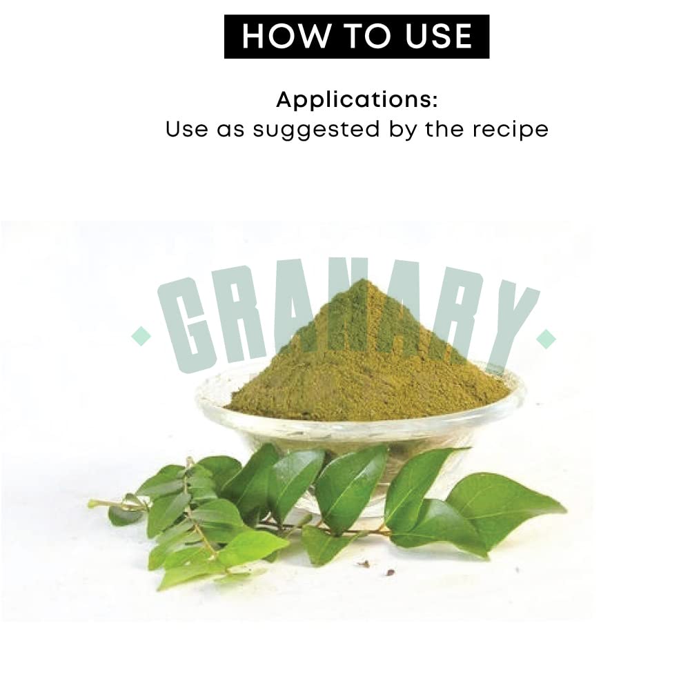 Natural Curry Leaf Powder by Granary Mart - Fresh Aroma/Distinct taste - No GMO/No Artificial Color - Traditional Indian Spice - Affordable Bulk Rate