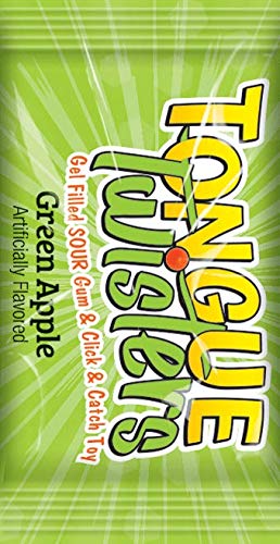 Foreign Candy Tongue Twisters Gel Filled Sour Gum with Click and Catch Toy, 0.99 Ounce