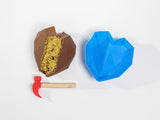 Rainbow Nut Butter Giant Breakable Heart DIY Dubai Chocolate Making Kit - Reusable Silicone Mold, Mini Hammer, Chocolate Wafers, Kanafeh, Pistachio