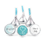 108ct Personalized Swirl Heart DIY Wedding Kiss Stickers (Robins Egg Blue)