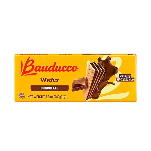 Bauducco Chocolate Wafers - Crispy Wafer Cookies With 3 Delicious, Indulgent, Decadent Layers of Chocolate Flavored Cream - Delicious Sweet Snack or