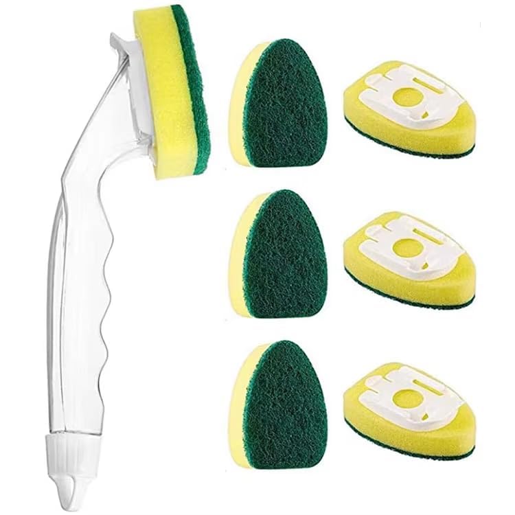 Dish Wand Refills Brush Sponge Heads, Soap Wand Sponge Replacement Pads, Soap Dispenser Scrubbers, Non Scratch Dishwand Refill Dishwasher Cleaning Set
