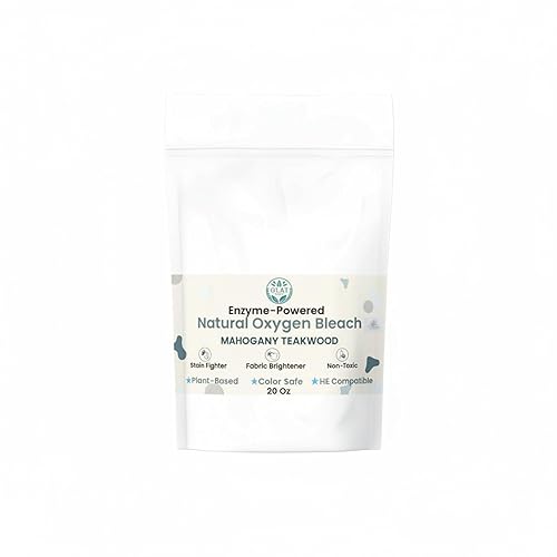 GLAT Group Enzyme-Powered Natural Oxygen Bleach (Powder) - Mahogany Teakwood | Chlorine-Free Stain Remover & Laundry Whitener | Safe for Colors