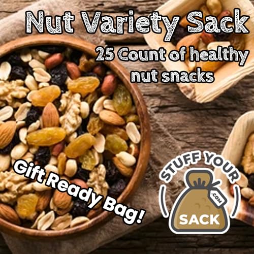 Healthy Nut Snack Packs - 25 Count Assortment of Almond, Cashew, Pistachio, and Mixed Nut Portions - Protein?Rich, Gluten?Free Snack Box by Stuff Your