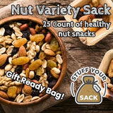 Healthy Nut Snack Packs - 25 Count Assortment of Almond, Cashew, Pistachio, and Mixed Nut Portions - Protein?Rich, Gluten?Free Snack Box by Stuff Your
