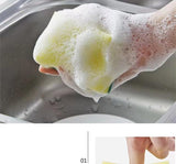 Heavy Duty Scrub Sponges - Kitchen Dish, Sink and Bathroom Cleaning Scrubber Sponge - with Non-Smell Scouring Pad (Right Angle 2 pcs)