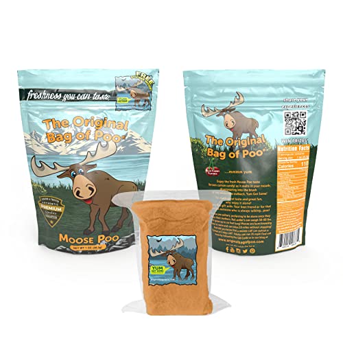 The Original Bag of Poo®, Moose Poo (Black Cherry Flavor Cotton Candy) Novelty Poop Gag Gift. Free sticker inside.