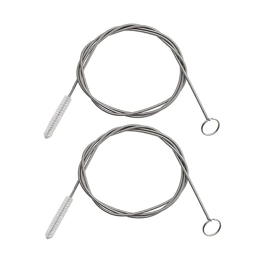 BYTRON Extra Long Pipe Tube Cleaner Fridge Drain Pipe Dredging Tool Flexible Drain Brush Skinny Tube Spiral Cleaning Brush Drinking Straw Cleaner