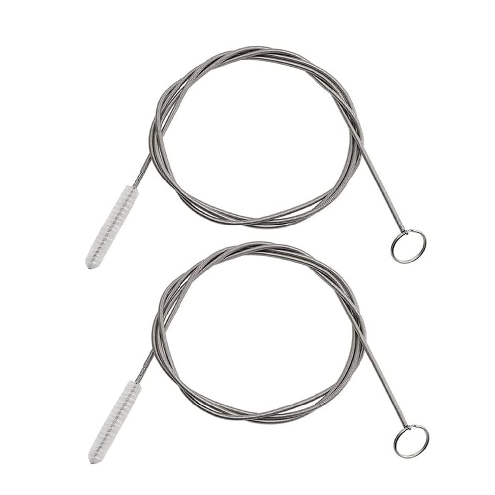 BYTRON Extra Long Pipe Tube Cleaner Fridge Drain Pipe Dredging Tool Flexible Drain Brush Skinny Tube Spiral Cleaning Brush Drinking Straw Cleaner