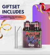 Grape Soda 64floz Bundle with Straws - Refreshing Fruity Beverage for Parties, Picnics, and Everyday Enjoyment - Gift Set (2 Items)