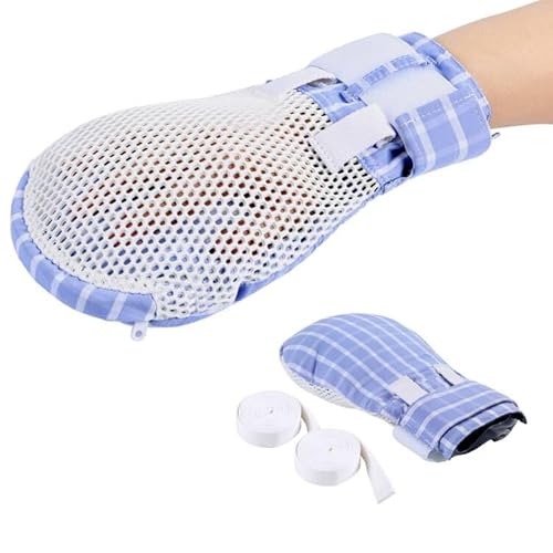 Ehucon Dementia Restraint Gloves Zipper Opening for Prevent Scratching Harm,Control Mitts for Elderly, Fingers Protection Dementia Products