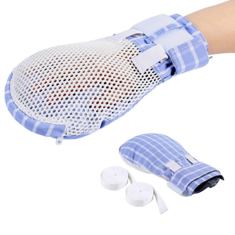 Ehucon Dementia Restraint Gloves Zipper Opening for Prevent Scratching Harm,Control Mitts for Elderly, Fingers Protection Dementia Products
