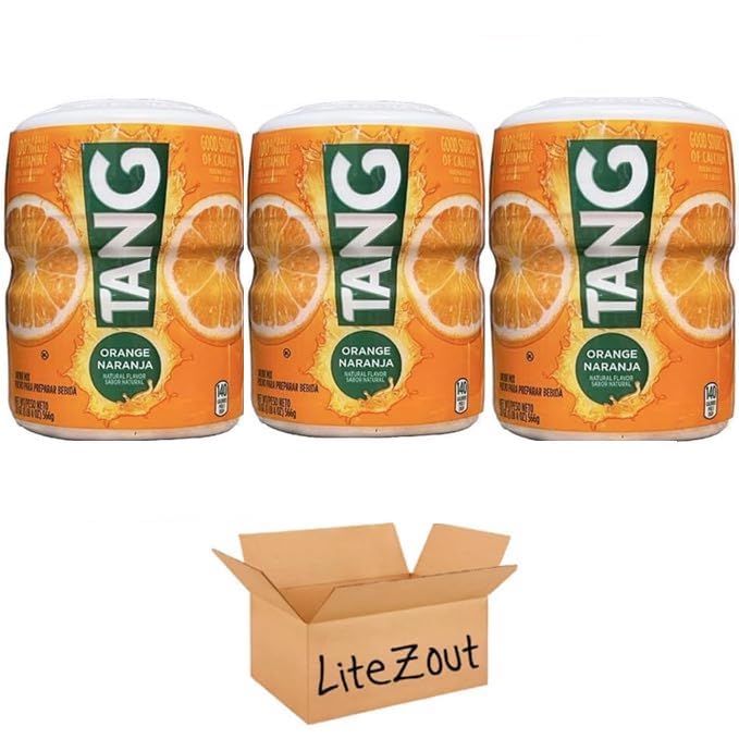 Orange Naranje Drink Mix - 20 oz Canister, (pack of 3), by Litezout