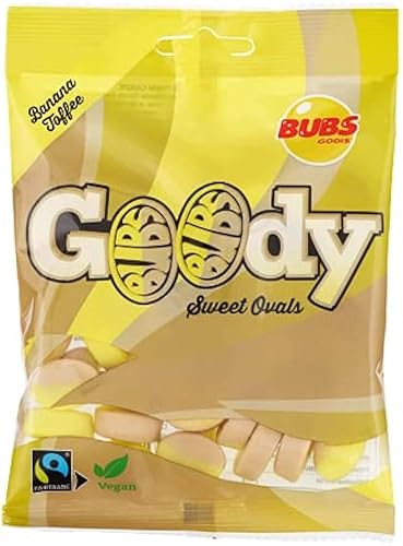Bubs Goody Banana Toffee Candy - Gummy Candy - Pack of 12 90g Bags