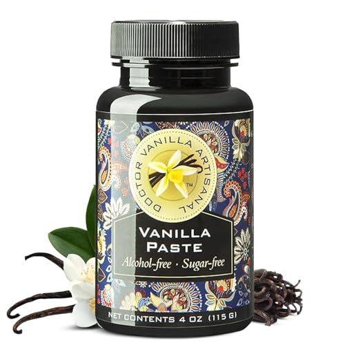 Natural Vanilla Alcohol?Free Paste, 4 fl oz - Madagascar Bourbon vanilla, 100% natural, GMO?free, gluten?free, vegan, paleo, keto, kosher, and halal