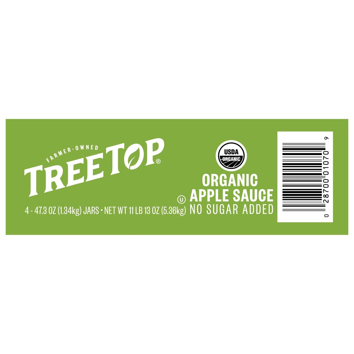 Tree Top No Sugar Added Organic Apple Sauce, 47.3 Oz (Pack of 1)