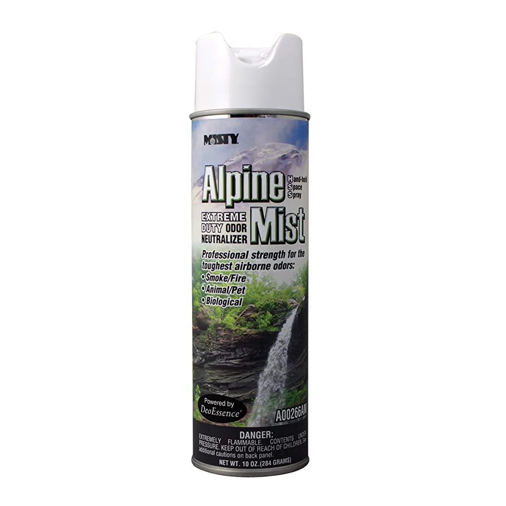 Misty Air Freshening Deodorizing Spray - Alpine Mist - 10 oz (Case of 12) 1039394 - Premium Odor Neutralizer for Smoke, Organic Decay, and Other