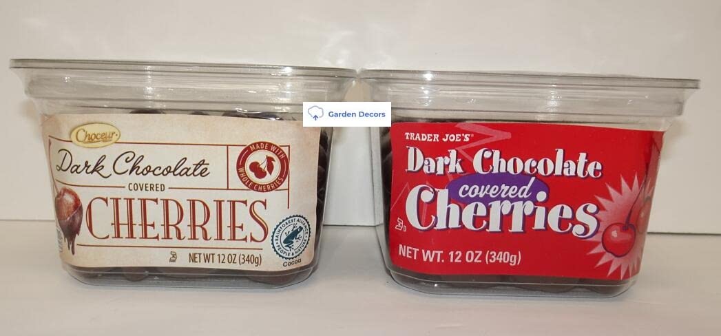 Trader Joe’s & Choceur Dark Chocolate Covered Cherries 12oz 340g (Two Containers)
